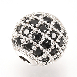 Perline zirconi micro pave  in ottone&nbsp;ZIRC-Q013-8mm-143P