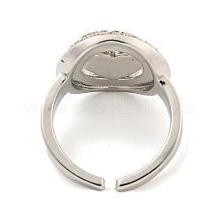 Запонки из латуни с покрытием из настоящей платины и прозрачным цирконием с микропаве&nbsp;RJEW-L113-018P-04