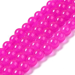 Выпечки окрашены имитация нефрита стекловолокна круглый шарик&nbsp;DGLA-Q021-8mm-28