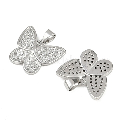 Латунные микропаве прозрачные подвески с фианитом&nbsp;KK-C109-01P