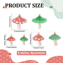 36шт 6 стиля пластиковые подвески&nbsp;KY-ME0001-05