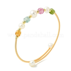 Bracelet manchette pour femme en fil de cuivre français&nbsp;BJEW-JB13991