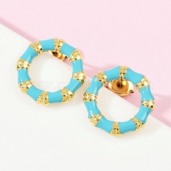 Серьги-гвоздики из нержавеющей стали 304 с эмалью&nbsp;EJEW-K268-16G