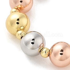 Латунные круглые бусины эластичные браслеты для женщин&nbsp;BJEW-S159-01A