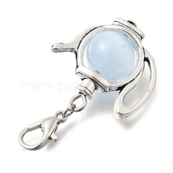 Подвеска для чайника из окрашенного натурального селенита и сплава&nbsp;HJEW-JM04026