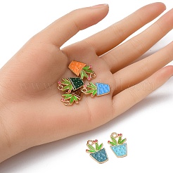 6шт 6 цвета сплава эмалевые подвески&nbsp;ENAM-YW0002-47