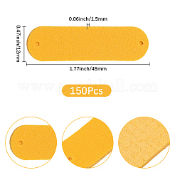 150 шт. овальные черные этикетки для одежды из искусственной кожи ручной работы&nbsp;AJEW-CY0001-52