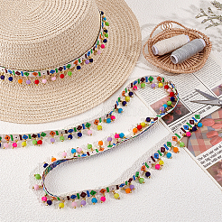 2 ярд винтажной жаккардовой полиэстеровой ленты с ромбовидным узором&nbsp;OCOR-PH0007-12B