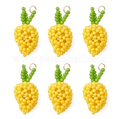 3 шт. подвески из двухцветного стеклянного бисера в виде манго&nbsp;PALLOY-MZ00893