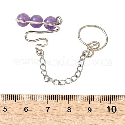 Natürliche Amethyst Manschettenringe&nbsp;RJEW-JR01072-02
