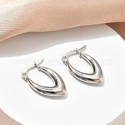 Boucles d'oreilles créoles en acier inoxydable 201 en forme de V&nbsp;EJEW-D354-07P