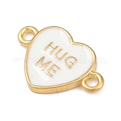 Подвески-соединители в форме сердца из латуни с эмалью&nbsp;KK-L251-08G-01