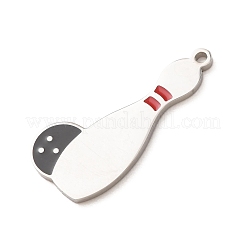 Anhänger aus Edelstahl 304 mit schwarzer Emaille&nbsp;SA-CBA061A-01P