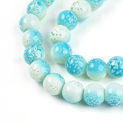 Прозрачная выпечка окрашенные стеклянные бусины нити&nbsp;DGLA-N009-10mm-05