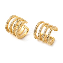 Латунные серьги-манжеты из прозрачного кубического циркония&nbsp;EJEW-K309-03G