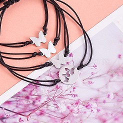 4 set di 4 bracciali a maglie a farfalla in acciaio inossidabile 430&nbsp;JB722A