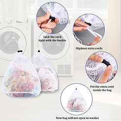 2 шт. 2 стиля полиэстеровые мешки для белья с завязкой&nbsp;ABAG-CP0001-20