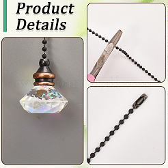 Подвески из алмазного стекла для потолочного вентилятора&nbsp;HJEW-WH20003-33B