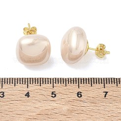 Boucles d'oreilles puces en laiton et plastique ABS imitation perle pour femmes&nbsp;PL-CBA760A-03B-G01
