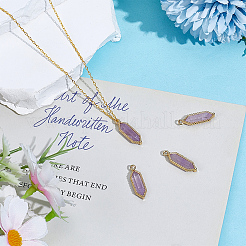 4 Stück sechseckige Anhänger aus natürlichem Amethyst mit Facettenschliff&nbsp;KK-BC0015-92A-G
