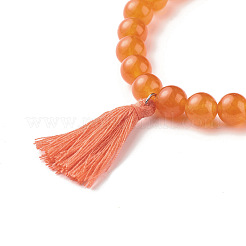 Ensemble de bracelets extensibles de perles rondes de jade de malaisie naturel teint&nbsp;BJEW-JB06956