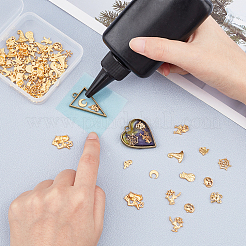 120pcs 15 styles cabochons en alliage&nbsp;FIND-OC0001-11