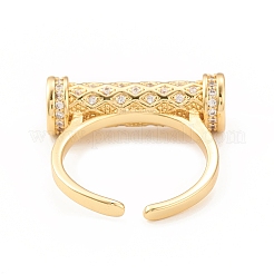 Открытое кольцо-манжета колонны из прозрачного кубического циркония&nbsp;RJEW-F135-03G