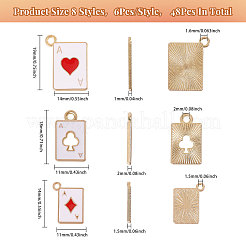 48шт 8 стиля подвески из сплава с эмалью&nbsp;FIND-CA0009-08