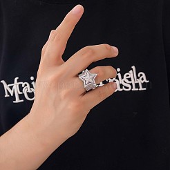 Messing-Fingerringe mit Mikropflaster und klaren Zirkonia für Männer&nbsp;FS-WGA9B9D-03