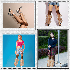 Рукава из полиэстера с оборками и многослойной пэчворк-стеганой отделкой&nbsp;AJEW-WH20042-75B