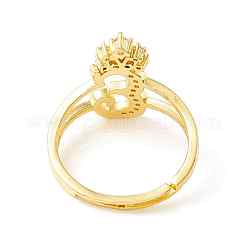 Прозрачная буквица из кубического циркония с регулируемым кольцом в виде короны&nbsp;RJEW-M139-17E