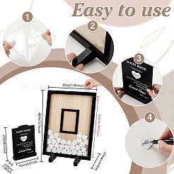 Прямоугольная деревянная свадебная гостевая книга&nbsp;ODIS-WH0043-231