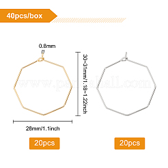 40 paio di orecchini a cerchio in ottone bicolore&nbsp;KK-BC0002-35