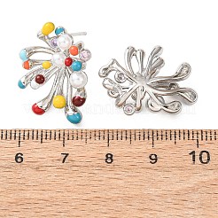 Feuerwerk Messing Micro Pave Zirkonia Ohrstecker&nbsp;EJEW-C174-03P