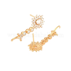 925 серебряная серьга-гвоздик с микропаве и прозрачным кубическим цирконием.&nbsp;STER-U004-09G