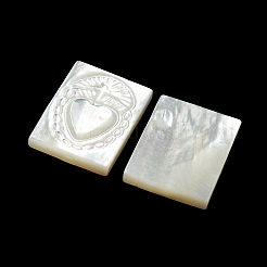 Cabochon di conchiglia bianca naturale intagliata&nbsp;SSHEL-N038-07-02