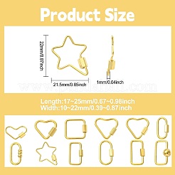 12 шт. 12 варианта застежек для брелоков из нержавеющей стали 304 с ионным покрытием (IP).&nbsp;STAS-CJ0003-29