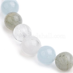 Круглые натуральные смешанные драгоценные камни бисерные эластичные браслеты для женщин и мужчин&nbsp;BJEW-JB11555