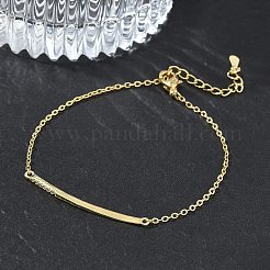 Braccialetti in ottone con micro pavé di zirconi trasparenti&nbsp;BJEW-E114-01B-G