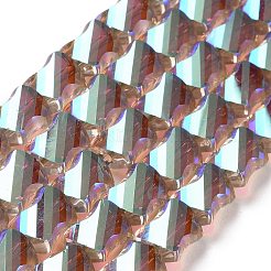 Brins de perles de verre transparentes plaquées à facettes&nbsp;GLAA-G092-A03