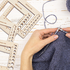 4 règle à crocheter carrée en bois de 4 styles&nbsp;DIY-NB0008-80