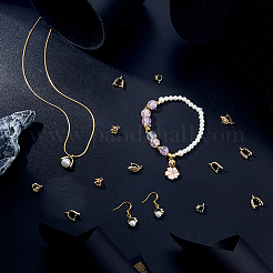 16 шт. 4 стиля латунные микропаве кубического циркония держатели для ледоруба&nbsp;KK-FH0007-59G