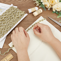 Волнистая кружевная лента из полиэстера длиной 19.5 м.&nbsp;OCOR-WH0100-02A