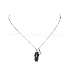 Collana pendente in lega smaltata con catene in acciaio inossidabile 304&nbsp;NJEW-JN04372