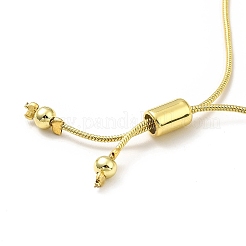 Pulseras deslizantes de cuentas redondas de latón chapado en rack para mujer&nbsp;LS-BJEW-M232-01G-A