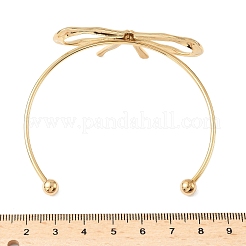 Браслеты-манжеты из нержавеющей стали 304 с бантом&nbsp;BJEW-S171-01A-G