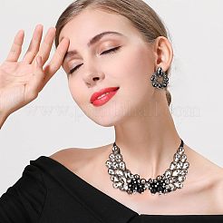 Vintage Lätzchen mit schwarzen Diamanten und Kristall-Strassen&nbsp;DIY-WH0321-06
