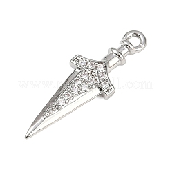 Латунные микропаве прозрачные подвески с фианитом&nbsp;LS-KK-L238-14P