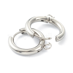 Фурнитура для сережек-колец Huggie Hoop из нержавеющей стали 201&nbsp;STAS-P283-01E-P