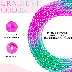 2 нить прозрачных стеклянных бусин&nbsp;DGLA-TA0001-20C